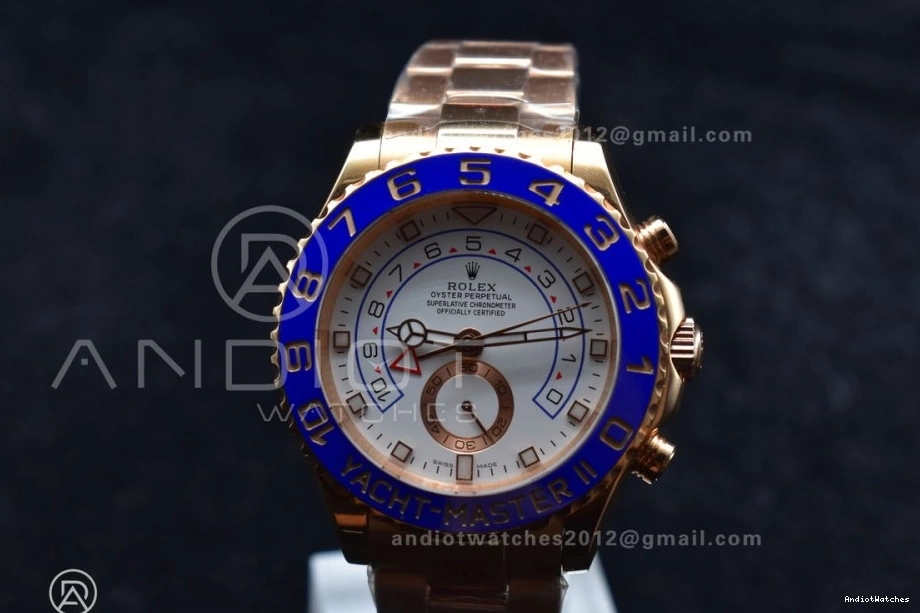 Best YachtMaster Blue A on TopPick Bracelet Ceramic II RG 1:1 RG 116685 Edition GMF 1223 0110